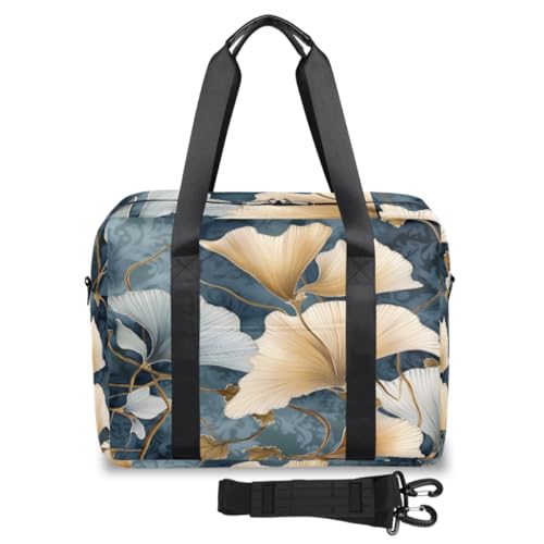 Ginkgo Leaves Reisetasche für Damen und Herren, Wochenende, Übernachtungstasche, 32 l, große Reisetasche, Kabinentasche für Sport, Fitnessstudio, Yoga, farbe, (32L) UK, Taschen-Organizer von WowPrint