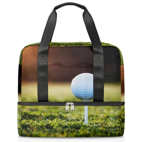 Golf Ball Print Sports Duffle Bag for Women Men Boys Kirls, 21L Weekend Overnight Bags Wet Separated Tote Bag for Travel Gym Yoga, farbe, 21L, Taschen-Organizer von WowPrint