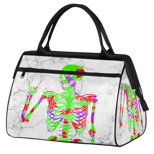 Goth Skull Color Travel Duffle Bag for Women Men Kids Girls Marble Skull Weekend Overnight Bags 24 L Holdall Tote Cabin Bag for Sports Gym Yoga, farbe, (24L) UK, Taschen-Organizer von WowPrint