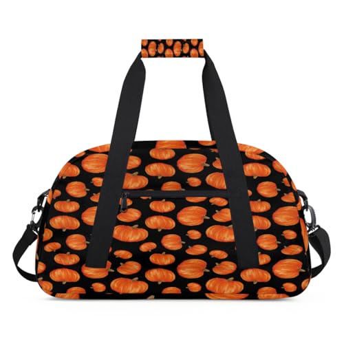 Halloween Kürbis Kinder Duffel Taschen für Mädchen Jungen, Herbst Kürbis Übernachtung Wochenender Reisetasche 24L Sport Gym Duffel Bag Praxis Tote Tragetasche, farbe, (24L) UK, Taschen-Organizer von WowPrint