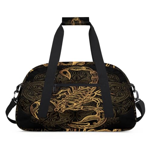 Horoskop Skorpion Kinder Duffel Taschen für Mädchen Jungen, Skorpion Print Overnight Weekender Reisetasche 24L Sport Gym Duffel Bag Praxis Tote Tragetasche, farbe, (24L) UK, Taschen-Organizer von WowPrint