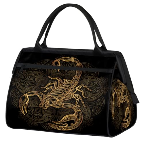 Horoskop Skorpion Reisetasche für Damen Herren Kinder Mädchen Skorpion Print Wochenende Übernachtung Taschen 24 L Reisetasche Tragetasche für Sport Gym Yoga, farbe, (24L) UK, Taschen-Organizer von WowPrint