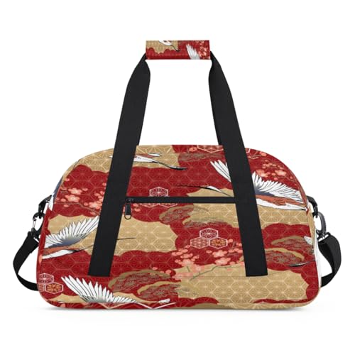 Japan Kimono Muster Kinder Duffel Taschen für Mädchen Jungen, Übernachtung Weekender Reisetasche 24L Sport Gym Duffel Bag Praxis Tote Tragetasche, farbe, (24L) UK, Taschen-Organizer von WowPrint