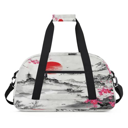 Japan Landschaft Druck Kinder Duffel Taschen für Mädchen Jungen, Übernachtung Weekender Reisetasche 24L Sport Gym Duffel Bag Praxis Tote Tragetasche, farbe, (24L) UK, Taschen-Organizer von WowPrint