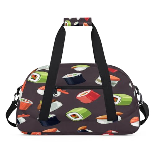 Kawaii Sushi Malerei Kinder Duffel Taschen für Mädchen Jungen, Übernachtung Weekender Reisetasche 24L Sport Gym Duffel Bag Praxis Tote Tragetasche, farbe, (24L) UK, Taschen-Organizer von WowPrint