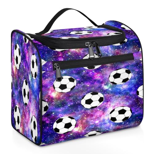 Kosmetiktasche für Damen, Herren, Kinder, Mädchen, Jungen, Motiv: Weltraum, Galaxie, Fußball, 11,2 l, Kosmetiktasche, Kulturbeutel, Kulturbeutel, Kulturbeutel, Organizer, Duschtasche, farbe, 11.2L, von WowPrint