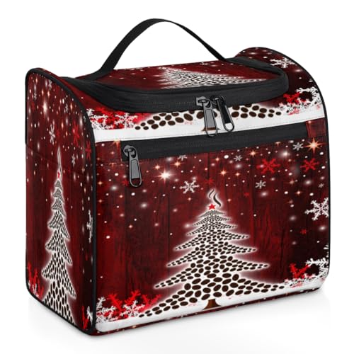 Kosmetiktasche mit Baum mit Schneeflocke, für Damen, Herren, Kinder, Mädchen, Jungen, Weihnachtsbaum, Weihnachten, 11,2 l, Kosmetiktasche, Kulturbeutel, Kulturbeutel, Kulturbeutel, Organizer, von WowPrint