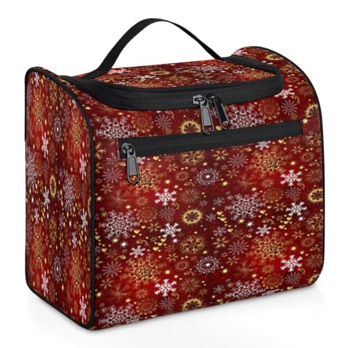 Kosmetiktasche mit Schneeflocken-Motiv, für Damen, Herren, Kinder, Mädchen, Jungen, Feier, Weihnachten, 11,2 l, Kosmetiktasche, Kulturbeutel, Kulturbeutel, Toilettenartikel, Organizer, Duschtasche, von WowPrint