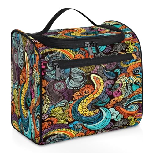 Kosmetiktasche mit abstraktem Blumenmuster, für Damen, Herren, Kinder, Mädchen, Jungen, 11,2 l, Kosmetiktasche, Kulturbeutel, Kulturbeutel, Kulturbeutel, Organizer, Duschtasche, farbe, 11.2L, von WowPrint