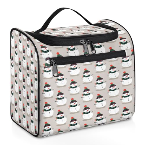 Kosmetiktasche mit lustigem Schneemann, für Damen, Herren, Kinder, Mädchen, Jungen, Weihnachten, Schneemann, 11,2 l, Kosmetiktasche, Kulturbeutel, Kulturbeutel, Kulturbeutel, Organizer, Duschtasche, von WowPrint