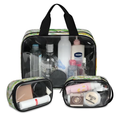 Kreative Marmor-Dinosaurier-Reise-Make-up-Tasche für Damen und Herren, Dinosaurier-Funn, durchscheinende Kosmetiktaschen, 3 Stück, große Duschtasche, Kulturbeutel, Kosmetik, Toilettenartikel, von WowPrint