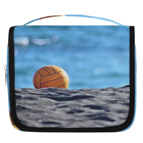 Kulturbeutel für Damen, Herren, Kinder, Mädchen, Jungen, Motiv: Volleyball, Strand, Reisen, Make-up-Kosmetiktasche, hängende Kulturbeutel, Toilettenartikel, Organizer, Duschtasche, farbe, 4.5 L, von WowPrint