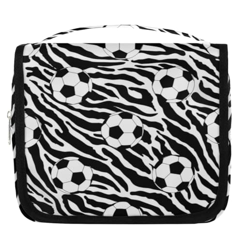 Kulturbeutel für Damen, Herren, Kinder, Mädchen, Jungen, Zebra-Druck, Make-up-Kosmetiktasche, hängende Waschtasche, Kulturbeutel, Organizer, Duschtasche, farbe, 4.5 L, Taschen-Organizer von WowPrint