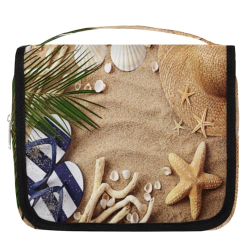 Kulturbeutel für Sommer, Strand, Seestern, Reisen, für Damen, Herren, Kinder, Mädchen, Jungen, Meeresseestern, Make-up-Kosmetiktasche, hängende Kulturbeutel, Toilettenartikel, Organizer, Duschtasche, von WowPrint