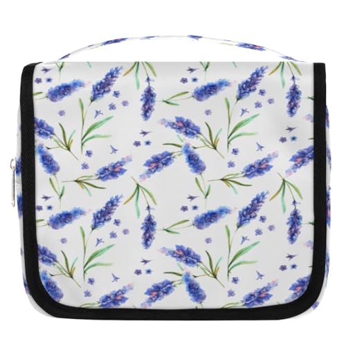 Kulturbeutel mit Aquarell-Blume, Lavendel, für Damen, Herren, Kinder, Mädchen, Jungen, Make-up-Kosmetiktasche, hängende Kulturbeutel, Kulturbeutel, Organizer, Duschtasche, farbe, 4.5 L, von WowPrint