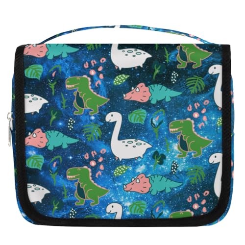 Kulturbeutel mit Dinosaurier-Motiv, Motiv: Nebula, für Damen, Herren, Kinder, Mädchen, Jungen, Dinosa-Druck, Make-up-Kosmetiktasche, hängende Kulturbeutel, Kulturbeutel, Organizer, Duschtasche, farbe, von WowPrint