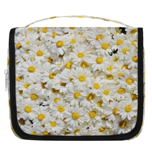 Kulturbeutel mit Gänseblümchen-Motiv, für Damen, Herren, Kinder, Mädchen, Jungen, Make-up-Kosmetiktasche, hängende Kulturbeutel, Kulturbeutel, Organizer, Duschtasche, farbe, 4.5 L, Taschen-Organizer von WowPrint