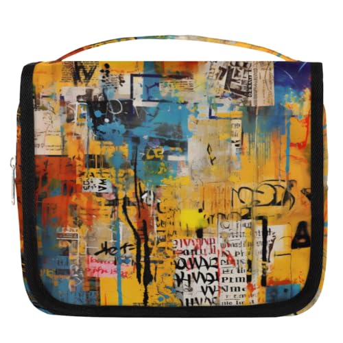 Kulturbeutel mit Graffiti-Kulturbeutel für Damen, Herren, Kinder, Mädchen, Jungen, Make-up-Kosmetiktasche, zum Aufhängen, Kulturbeutel, Kulturbeutel, Organizer, Duschtasche, farbe, 4.5 L, von WowPrint