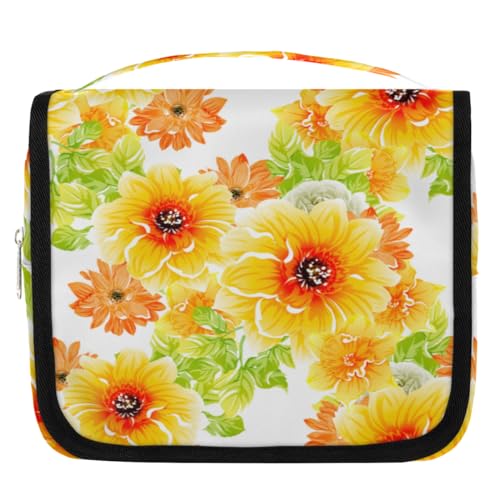 Kulturbeutel mit abstrakten Pflanzen und Blumen, für Damen, Herren, Kinder, Mädchen, Jungen, Blumendruck, Make-up-Kosmetiktasche, hängende Kulturbeutel, Kulturbeutel, Organizer, Duschtasche, farbe, von WowPrint