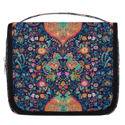 Kulturbeutel mit bunten Boho-Tiermotiven, für Damen, Herren, Mädchen, Jungen, Kinder, Make-up-Kosmetiktasche, hängende Kulturbeutel, Kulturbeutel, Organizer, Duschtasche, farbe, 4.5 L, von WowPrint