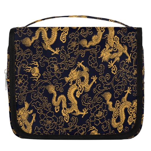 Kulturbeutel mit chinesischem Drachen-Motiv, für Damen, Herren, Kinder, Mädchen, Jungen, Drache, Make-up-Kosmetiktasche, hängende Kulturbeutel, Kulturbeutel, Organizer, Duschtasche, farbe, 4.5 L, von WowPrint