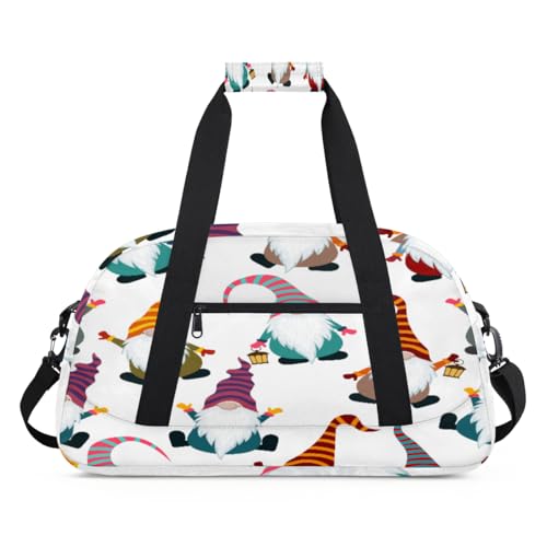 Lustige Weihnachts-Zwerg Kinder Duffel Taschen für Mädchen Jungen, Zwerg über Nacht Wochenender Reisetasche 24L Sport Gym Duffel Bag Praxis Tote Tragetasche, farbe, (24L) UK, Taschen-Organizer von WowPrint