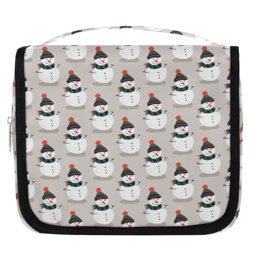 Lustiger Schneemann-Reise-Kulturbeutel für Damen, Herren, Kinder, Mädchen, Jungen, Weihnachten, Schneemann, Make-up-Kosmetiktasche, hängende Waschtasche, Toilettenartikel, Organizer, Duschtasche, von WowPrint