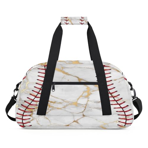 Marble Art Ball Kinder Duffel Taschen für Mädchen Jungen, Marmor Baseball Übernachtung Wochenender Reisetasche 24L Sport Gym Duffel Bag Praxis Tote Tragetasche, farbe, (24L) UK, Taschen-Organizer von WowPrint