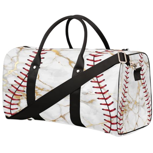 Marble Art Ball Reisetasche für Damen, Herren, Mädchen, Jungen, Marmor-Baseball-Wochenende, Übernachtungstasche, 22,7 l, Tragetasche, Kabinengepäcktasche für Sport, Fitnessstudio, Yoga, farbe, 22.7 L, von WowPrint