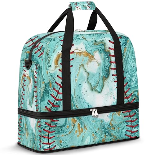 Marmor Abstrakte Reise Duffle Bag für Damen Herren Marmor Basis Ball Wochenende Übernachtung Taschen Faltbar Nass Getrennt 47L Tragetasche für Sport Gym Yoga, farbe, 47 L, Taschen-Organizer von WowPrint