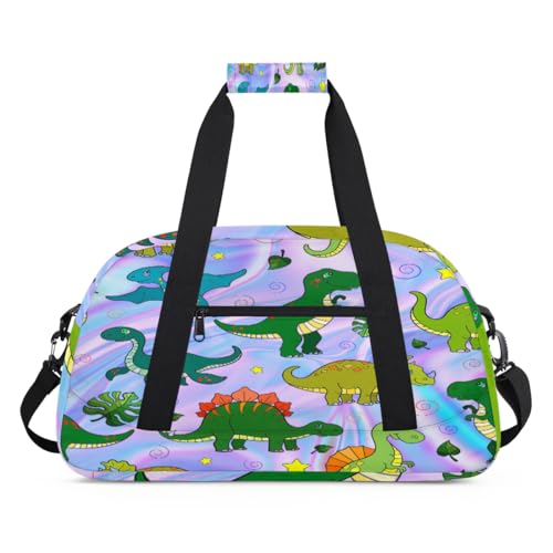 Marmor Galaxy Kinder Duffel Taschen für Mädchen Jungen, Kawaii Dinosa Galaxy Overnight Weekender Reisetasche 24L Sport Gym Duffel Bag Praxis Tote Tragetasche, farbe, (24L) UK, Taschen-Organizer von WowPrint