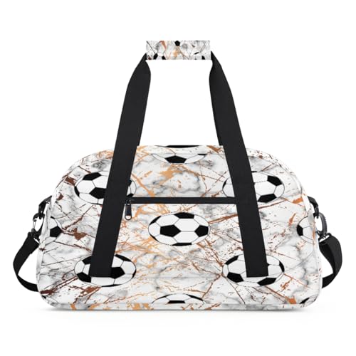 Marmor Kinder Duffel Taschen für Mädchen Jungen, Marmor Fußball Ball Übernachtung Weekender Reisetasche 24L Sport Gym Duffel Bag Praxis Tote Tragetasche, farbe, (24L) UK, Taschen-Organizer von WowPrint