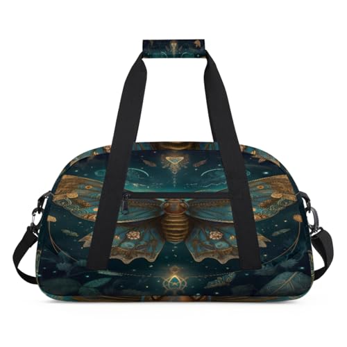 Mystic Ethnic Schmetterling Kinder Duffel Taschen für Mädchen Jungen, Übernachtung Weekender Reisetasche 24L Sport Gym Duffel Bag Praxis Tote Tragetasche, farbe, (24L) UK, Taschen-Organizer von WowPrint