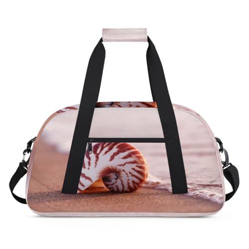 Nautilus Shell Kinder Duffel Taschen für Mädchen Jungen, Shell Sea Overnight Weekender Reisetasche 24L Sport Gym Duffel Bag Praxis Tote Tragetasche, farbe, (24L) UK, Taschen-Organizer von WowPrint