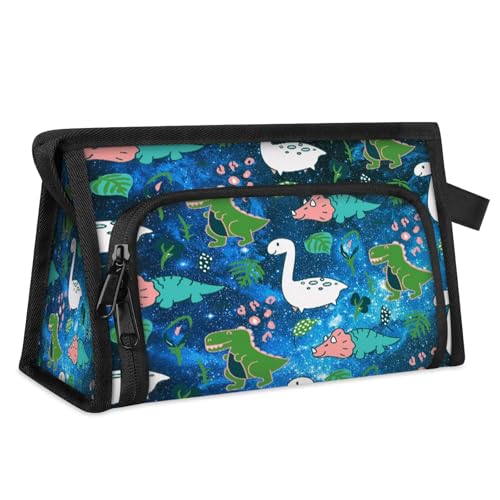 Nebula Cartoon Dinosaurier Reise Make-up Tasche für Damen Herren Kinder Mädchen Jungen Dinosa Druck Mehrzweck-Waschbeutel Kulturbeutel Kosmetiktasche Toilettenartikel Duschtasche Organizer, farbe, L, von WowPrint