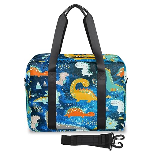 Nebula Funny Dinosaur Travel Duffle Bag for Women Men Dinosa Design Weekend Overnight Bags 32L Large Holdall Tote Cabin Bag for Sports Gym Yoga, farbe, 32 L, Taschen-Organizer von WowPrint