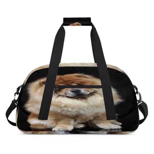 Niedliche Chow Dog Kinder Duffel Taschen für Mädchen Jungen, Hund Übernachtung Weekender Reisetasche 24L Sport Gym Duffel Bag Praxis Tote Tragetasche, farbe, (24L) UK, Taschen-Organizer von WowPrint