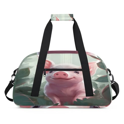 Niedliche Tier Schwein Kinder Duffel Taschen für Mädchen Jungen, Übernachtung Weekender Reisetasche 24L Sport Gym Duffel Bag Praxis Tote Tragetasche, farbe, (24L) UK, Taschen-Organizer von WowPrint