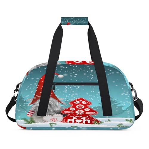 Niedliche Weihnachtselfe Zwerg Kinder Duffel Taschen für Mädchen Jungen, Winter Weihnachten Übernachtung Wochenender Reisetasche 24L Sport Gym Duffel Bag Praxis Tote Tragetasche, farbe, (24L) UK, von WowPrint