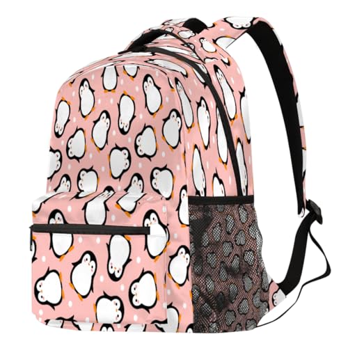 Niedlicher Pinguin-Rucksack für Männer, Frauen, Jungen, Mädchen, Tier-Pinguin-Rucksack, Schule, Büchertasche, Wandern, Reisen, Laptop, Rucksack, lässiger Tagesrucksack, farbig, Large von WowPrint