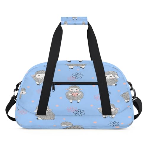 Niedliches Schaf-Muster Kinder Duffel Taschen für Mädchen Jungen, Schafe Übernachtung Weekender Reisetasche 24L Sport Gym Duffel Bag Praxis Tote Tragetasche, farbe, (24L) UK, Taschen-Organizer von WowPrint