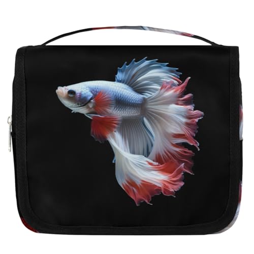 Reise-Kulturbeutel mit Fischmotiv, für Damen, Herren, Kinder, Mädchen, Jungen, Make-up-Kosmetiktasche, hängende Kulturbeutel, Kulturbeutel, Organizer, Duschtasche, farbe, 4.5 L, Taschen-Organizer von WowPrint