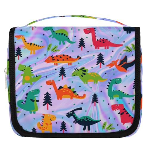 Reise-Kulturbeutel mit Galaxie-Aufdruck, für Damen, Herren, Kinder, Mädchen, Jungen, Galaxie, niedlicher Dinosa-Make-up-Kosmetikbeutel, Kulturbeutel, Organizer, Duschtasche, farbe, 4.5 L, von WowPrint