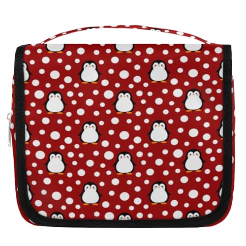 Reise-Kulturbeutel mit Pinguin-Motiv, für Damen, Herren, Kinder, Mädchen, Jungen, Pinguin, Weihnachten, Make-up-Kosmetiktasche, hängende Waschtasche, Toilettenartikel, Organizer, Duschtasche, farbe, von WowPrint