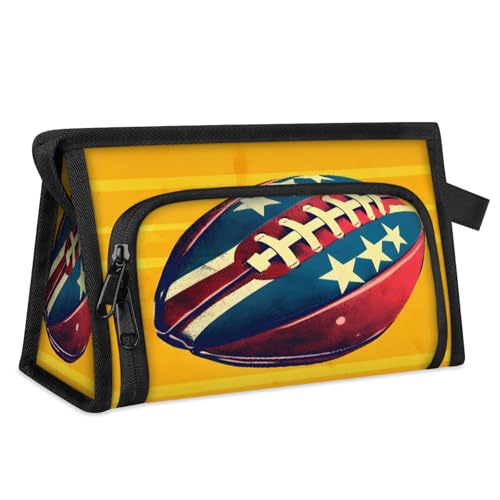 Reise Make-up Tasche Für Frauen Männer Amerika Fußball Muster Kosmetik Waschen Beutel Beutel Kulturbeutel Toilettenartikel Dusche Tasche Organizer, Farbe, L, Tasche Organizer, farbe, L, Tasche von WowPrint