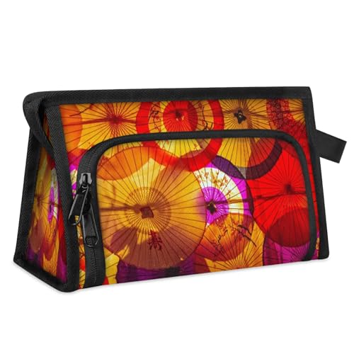 Reise-Make-up-Tasche für Damen, Herren, Kinder, Mädchen, Jungen, japanischer Regenschirm, Mehrzweck-Waschbeutel, Kulturbeutel, Kosmetik, Toilettenartikel, Duschtasche, Organizer, farbe, L, von WowPrint