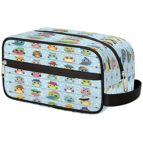 Reise-Make-up-Tasche für Damen, Herren, Kinder, Mädchen, Jungen, niedliche Tier-Eulen, Kulturbeutel, Kosmetik, Toilettenartikel, Organizer, Duschtasche, farbe, Einheitsgröße, Taschen-Organizer von WowPrint