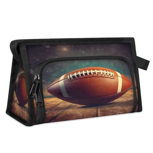 Reise-Make-up-Tasche für Damen und Herren, Amerika-Fußball-Design, Kosmetiktasche, Kulturbeutel, Toilettenartikel, Duschtasche, Organizer, farbe, L, Taschen-Organizer von WowPrint