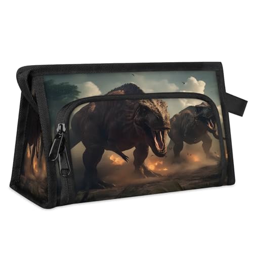 Reise-Make-up-Tasche für Damen und Herren, Antik-Tier-Dinosaurier-Kosmetikbeutel, Kulturbeutel, Toilettenartikel, Duschtasche, Organizer, farbe, L, Taschen-Organizer von WowPrint