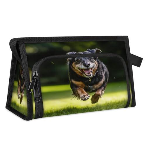 Reise-Make-up-Tasche für Damen und Herren, Happy Dog, Kosmetiktasche, Kulturbeutel, Toilettenartikel, Duschtasche, Organizer, farbe, L, Taschen-Organizer von WowPrint